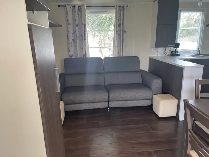 Mobil-Home Premium 31M² (2 Chambres + Clim + Tv + Lv + Lave-Linge + Terrasse Couverte )