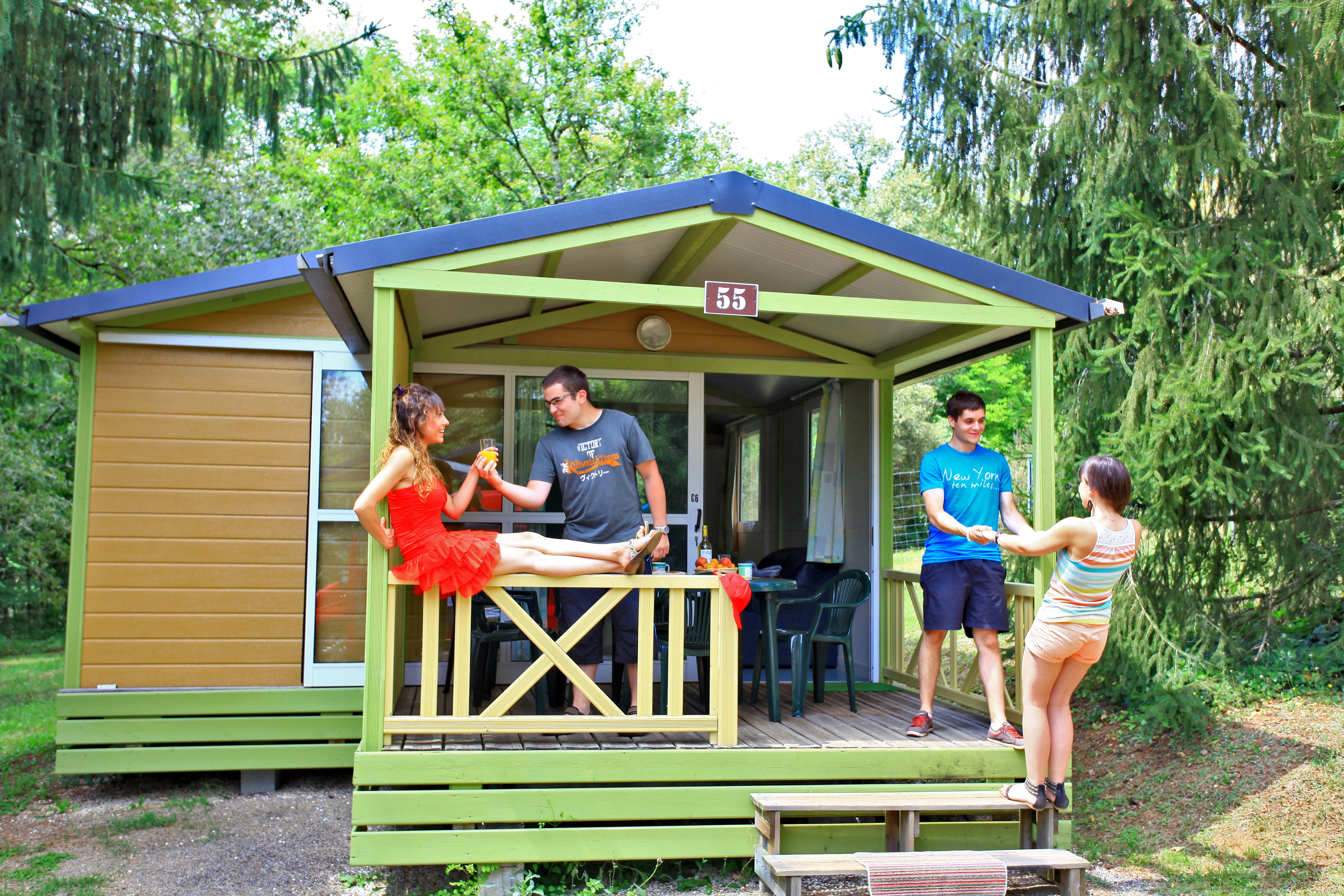 Accommodation - Hut Eco Moréa 25 M2 - 2 Bedrooms - Capfun Camping LA CHATAIGNERAIE de Sarlat