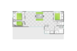 Mietunterkunft - Chalet Lagon Family Eco 31M² (3 Zimmer) +Tv +Geschirrspülmaschine - Capfun - Camping Le Fréjus