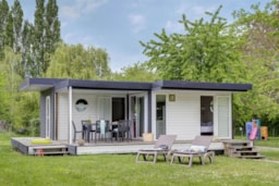 Mietunterkunft - Chalet Newton 2 Schlafzimmer 2 Badezimmer - Klim Premium - Camping Sandaya Château des Marais