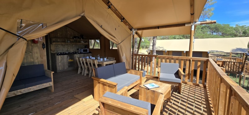 Geräumiges Lodge-Zelt - 2 Zimmer - 35 m² + 16m² private Terrasse