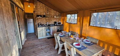 Lodge tent - 35 m² - 2 bedrooms - adapted to the people with reduced mobility