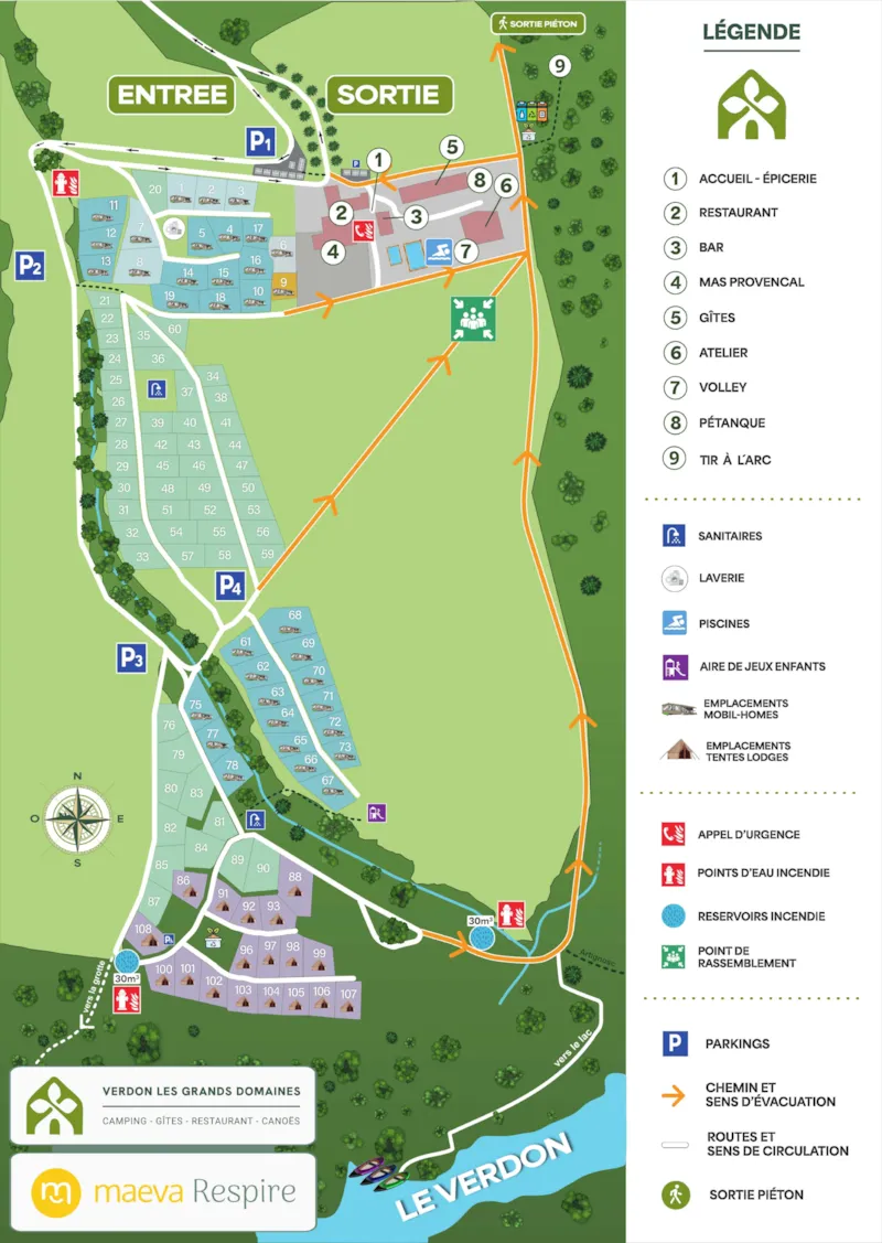 Emplacement Avec Electricité Inclus 2 Personnes (1 Tente Ou 1 Van Ou 1 Caravane Ou 1 Camping-Car)