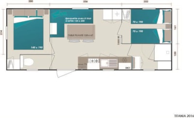 Mobile-home 2 bedrooms standard  22-26m²