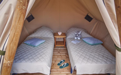 Comfort pitch - MOOREA tent with individual sanitary facilities