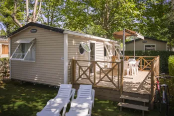 Mietunterkunft - Vacances 3, 3 Zimmer Holzterrasse (2 Erwachsene + 4 Kinder) - Camping Le Dauphin