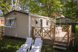 Mietunterkunft - Vacances 3, 3 Zimmer Holzterrasse (2 Erwachsene + 4 Kinder) - Camping Le Dauphin