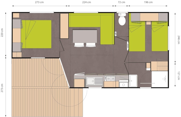 Mobil Home Confort 30-33M² (2 Chambres - 1 Salle De Bain) Tv
