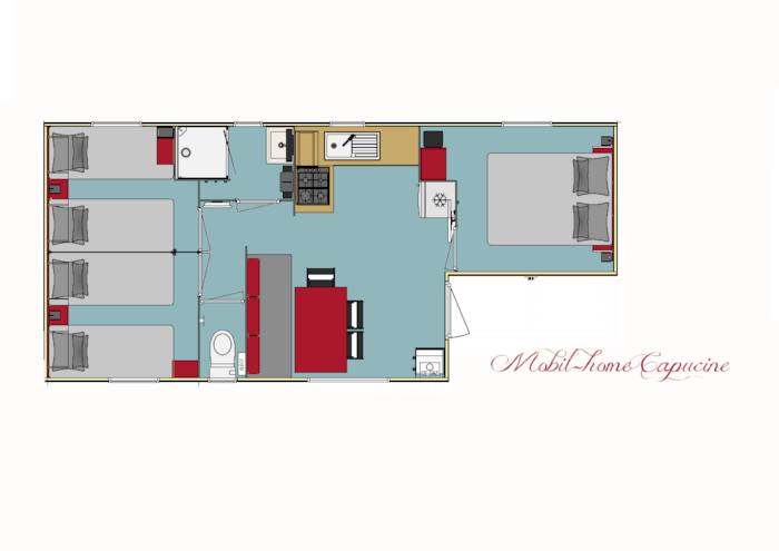 Casa Mobile Capucine Confort 29M² - 3 Camere - Terrazza - Aria  Condizionata + Tv