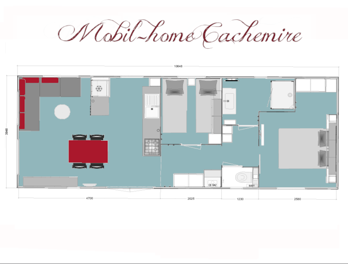 Casa Mobile Cachemire Premium 40M² -  2 Camere - Aria Condizionata + Tv - Lavastoviglie