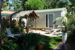 Location - Mobil-Home Premium Rivesaltes 19.7M² - 1 Chambre + Tv + Clim + Draps + Lave Vaisselle - Airotel Camping Le Soleil