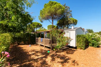 Mietunterkunft - Mobilheim Pyrénées 2 Schlafzimmer, Klimanlage, Fernseher - Camping Argeles Vacances