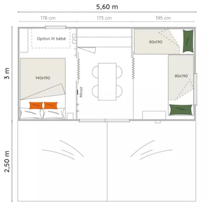 Bungalow Toilé 2 Chambres Sans Sanitaire