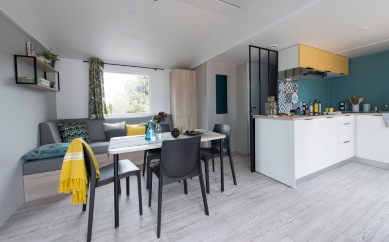 Stacaravan Ciela Prestige - 3 slaapkamers - katoenen lakens, dekens, kussens en handdoeken inbegrepen.