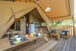 Location - Tente Ciela Nature Lodge  2 Chambres - Cuisine Équipée – Salle De Bain - Camping Terra Verdon