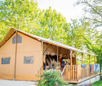 Mietunterkunft - Zelt Ciela Nature Lodge - 3 Zimmer - Ausgestattete Küche - Bad Zimmer - Camping Terra Verdon