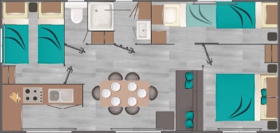 Mobile-home Premium Grand Large 3 bedrooms