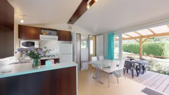 Mietunterkunft - Mobilheim Komfort Pergola 2 Schlafzimmer - Camping Les Genêts