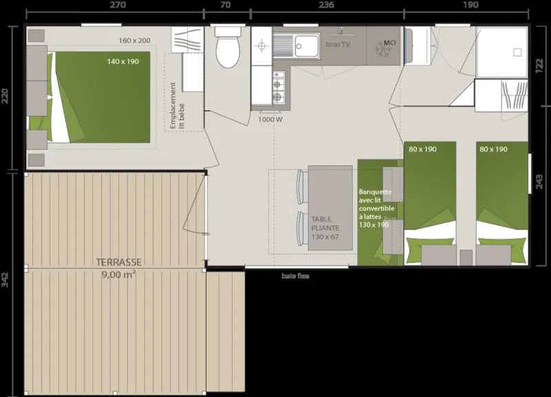 Mobil Home Confort L'autize - 2 Chambres