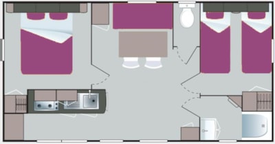Mobile-home Confort Nalliers - 2 bedrooms