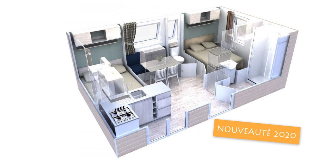 Mobil-home EVO 24 24m² 2 chambres (Samedi au Samedi) - NOUVEAUTÉ 2020