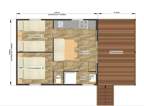 Cabane Lodge Cape Town 42M² 2 Chambres