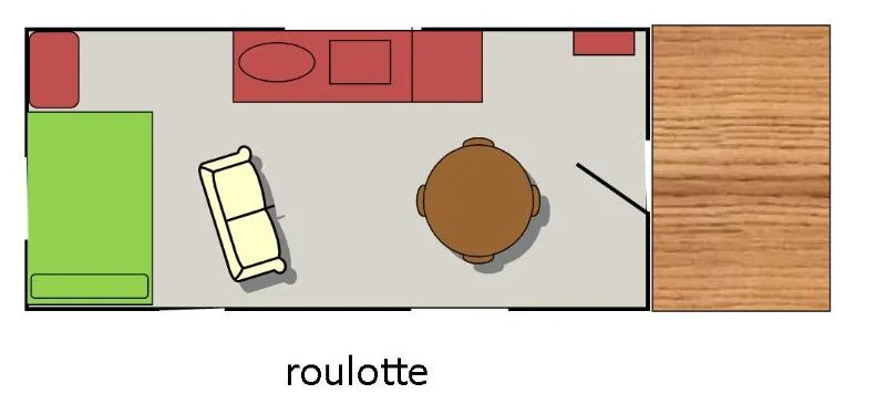 Roulotte 15M² Sans Sanitaires