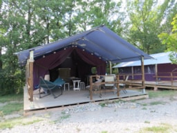 Huuraccommodatie(s) - Lodge Freeflower  37M² - Camping naturiste Les Lauzons
