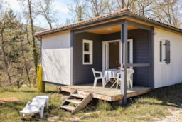 Accommodation - Chalet  Quatro 36M² (2 Bedrooms) Sheltered Terrace - Camping naturiste Les Lauzons