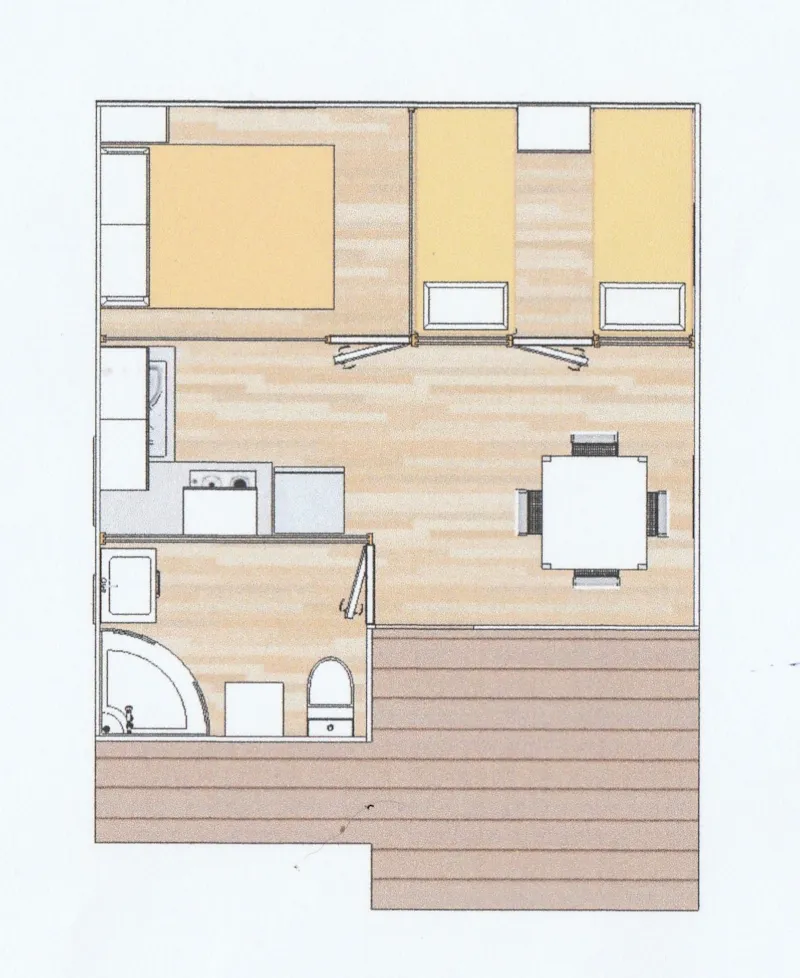 Chalet Club 33M² (2 Chambres) Dont Terrasse Semi-Couverte