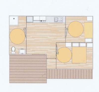 Chalet adapted to the people with reduced mobility 33m² (2 bedrooms) sheltered terrace — 2