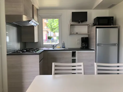 Location - Mobilhome 2 Pers. 29 M², 2 Chambres, Salle De Bain, Wc, Avec Terrasse Et Climatisation - image n°2 - Camping Le Rhône