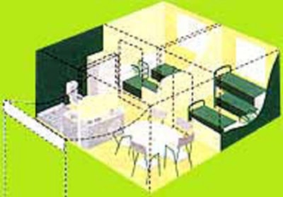 Bungalow Tent Trigano PAGAN with bathroom facilities