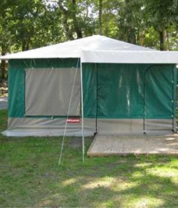Accommodation - Furnished Tent Caraib 20 M² + Terrasse 9 M² + Awning - Camping AU P'TIT BONHEUR