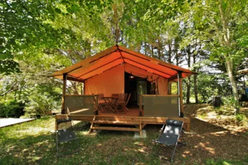Huuraccommodatie(s) - Tent Lodge Victoria 30 M² Met Badkamer + Overdekt Terras - Camping AU P'TIT BONHEUR