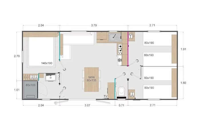 Mobil-Home Confort + Tv