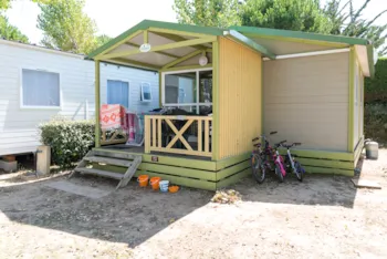 Mietunterkunft - Chalet Canelle 25M² - 2 Zimmer + Überdachte Terrasse - Camping Côté Plage