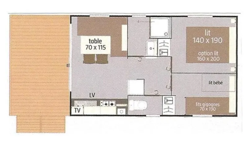 Confort - Mobil-Home Ludisia 24M² - 2 Chambres