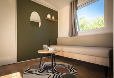 Mobilhome - 29 m², airconditioning,  WC, shower, terrace