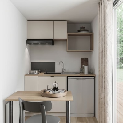 ‘EXCELLENCE’ mobile home  One-bedroom studio with air conditioning and television