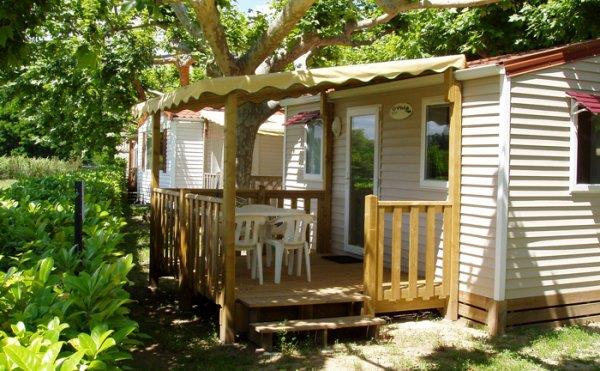 Mietunterkunft - Mobilheim Ohara 1 Zimmer - Überdachte Terrasse (2 Erwachsene + 1 Kind - 10 Jahre Alt) +Wifi - International Camping