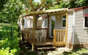 Locatif - Mobilheim OHARA 1 Zimmer - überdachte Terrasse (2 Erwachsene + 1 Kind - 10 J. alt) Klimaanlage+Wifi - International Camping