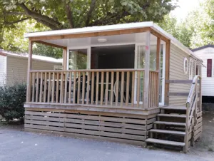 Locatif - Mobilheim OHARA 2 Zimmer - überdachte Terrasse-Klimaanlage +WiFi - International Camping