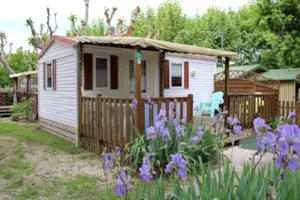 Locatif - Mobilheim IRM 1 Zimmer - überdachte Terrasse (2 Erwachsene + 1 Kind) Klimaanlage+Wifi - International Camping