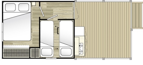 Mobile home sans sanitaire 19.7m² (2 chambres)