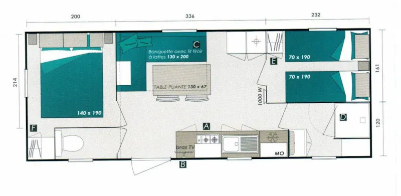 Mobil-Home Privilège 2Ch - Tv - 22M² - Vue Mer