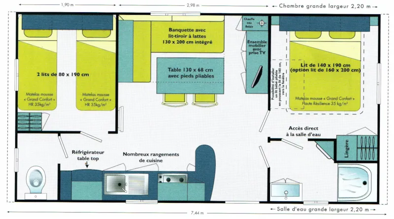 Mobil-Home Privilège 2Ch - Tv - 29M²