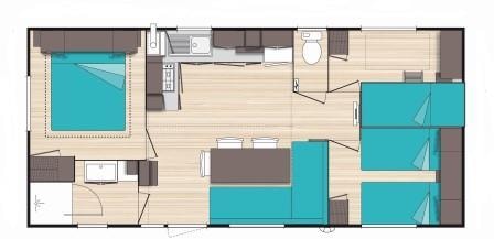 Mobile-Home Family 6/8P. Avec Tv - 3 Chambres - 1 Salle De Bain