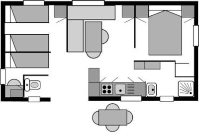 Mobile home Family 32m² (3 bedrooms)