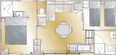 Taos with air conditioning - 34m² (2 bedrooms - 2 bathrooms - TV & Wifi )